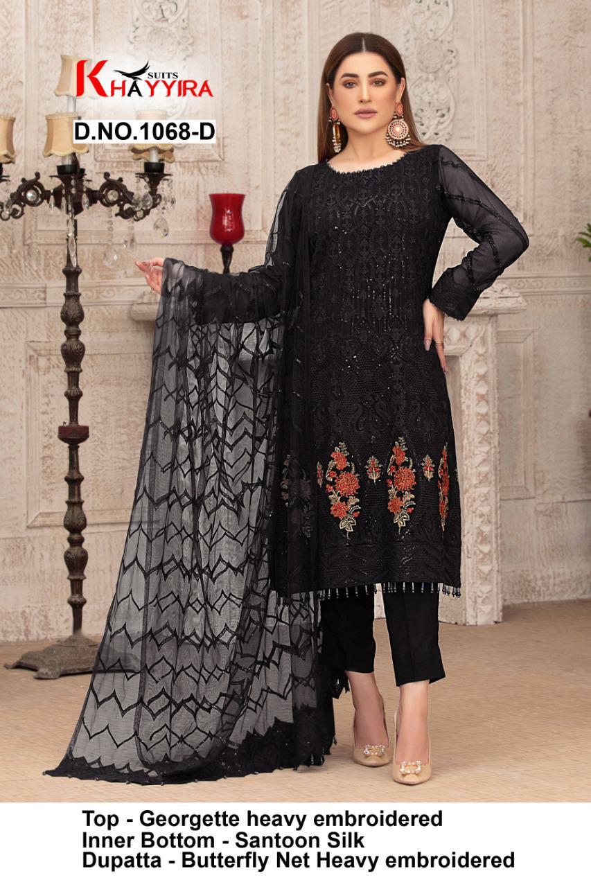 PAKISTANI SUITS D NO 1068D BY KHAYYIRA